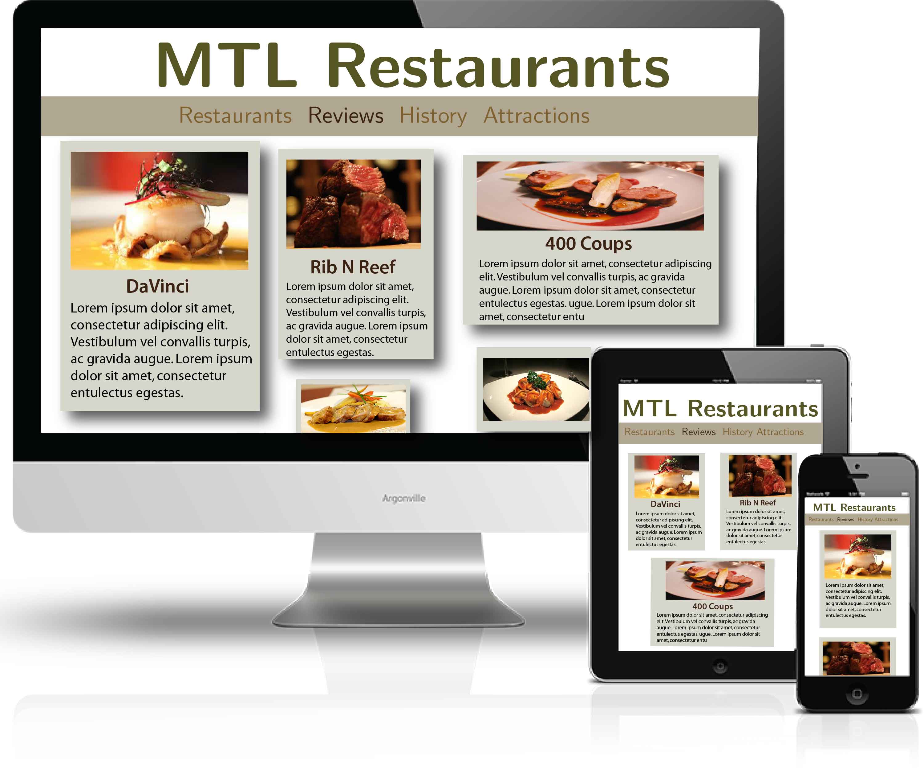 Reviews website for Montreal restaurants