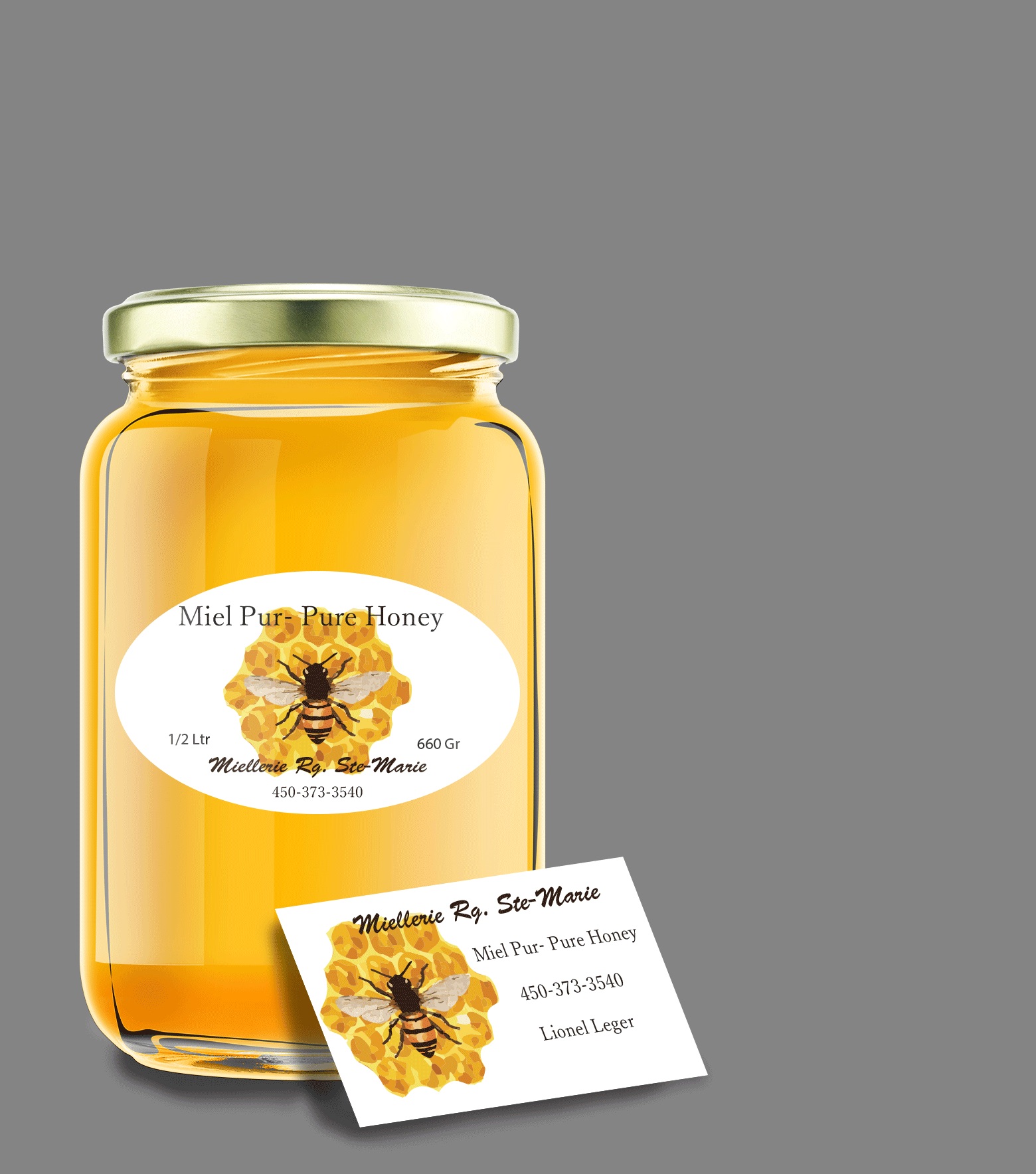 honey label and card