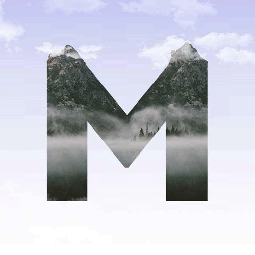 M Photomontage Typography