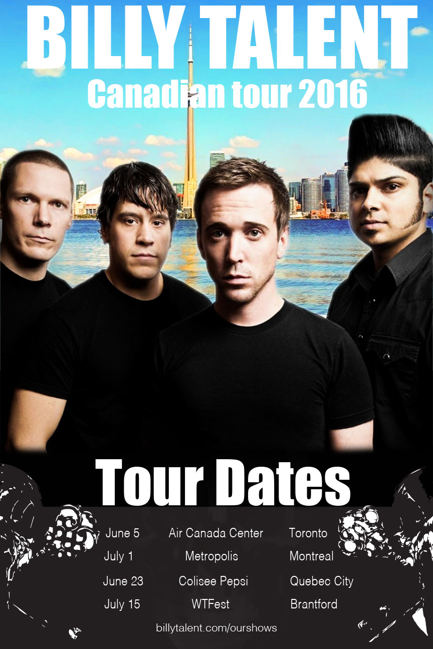 Billy Talent Poster for summer tour