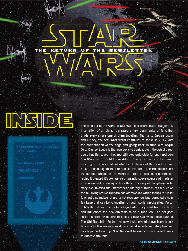 Star wars newletter cover
