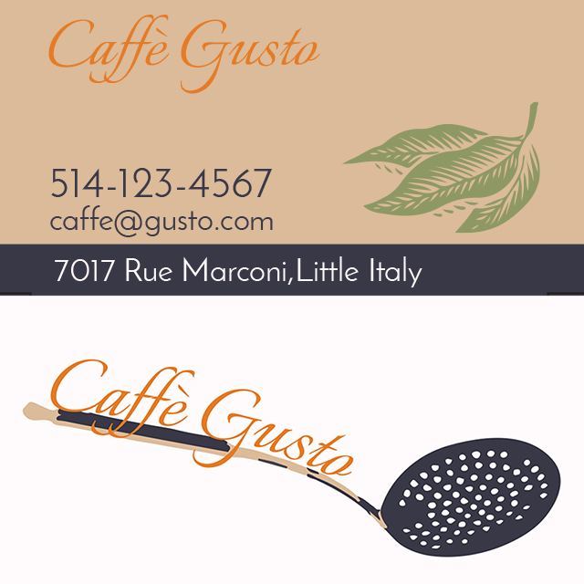 Cafe Gusto Business Card