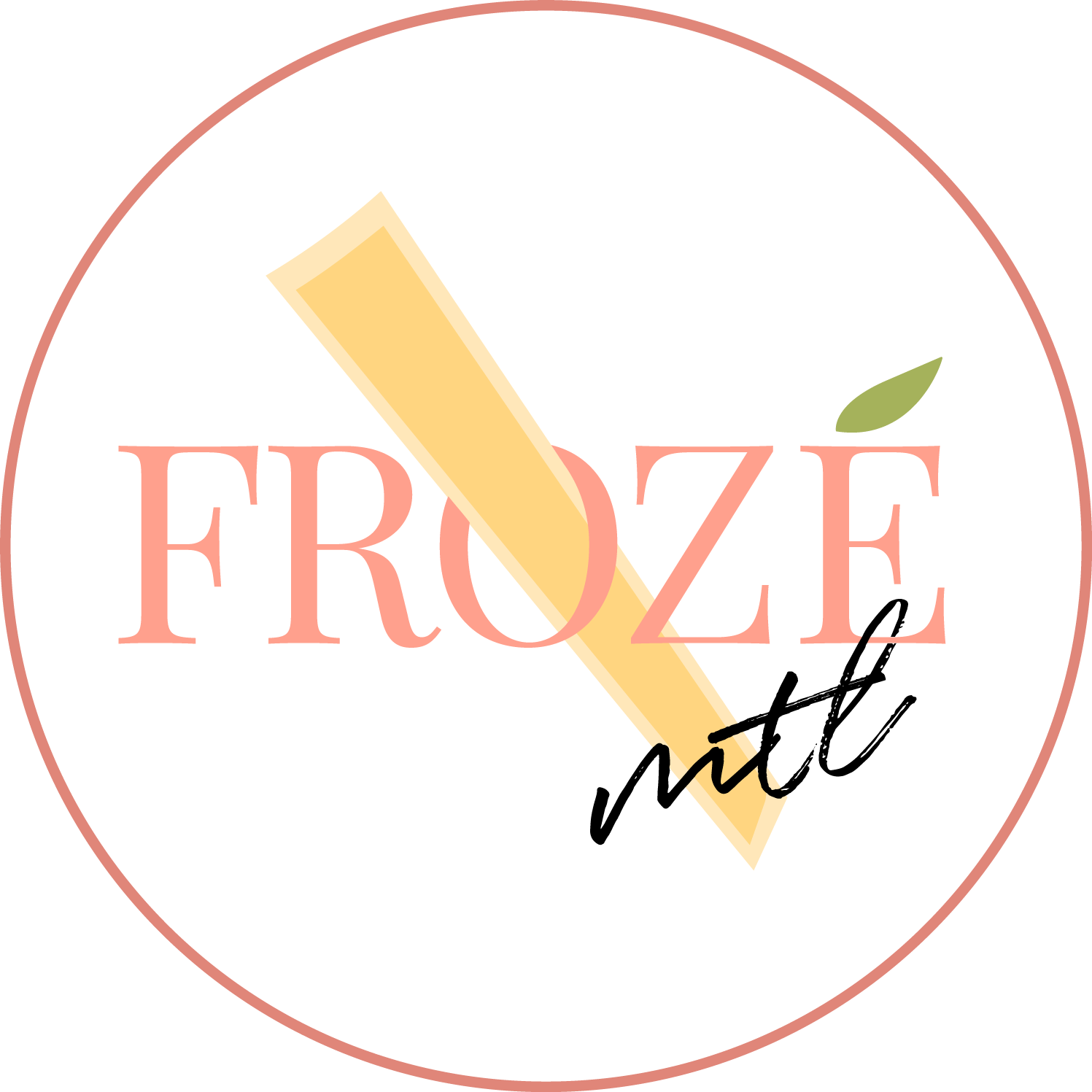 Logo for a freezie business pronounced FRO ZAY, there is a freezie through the 