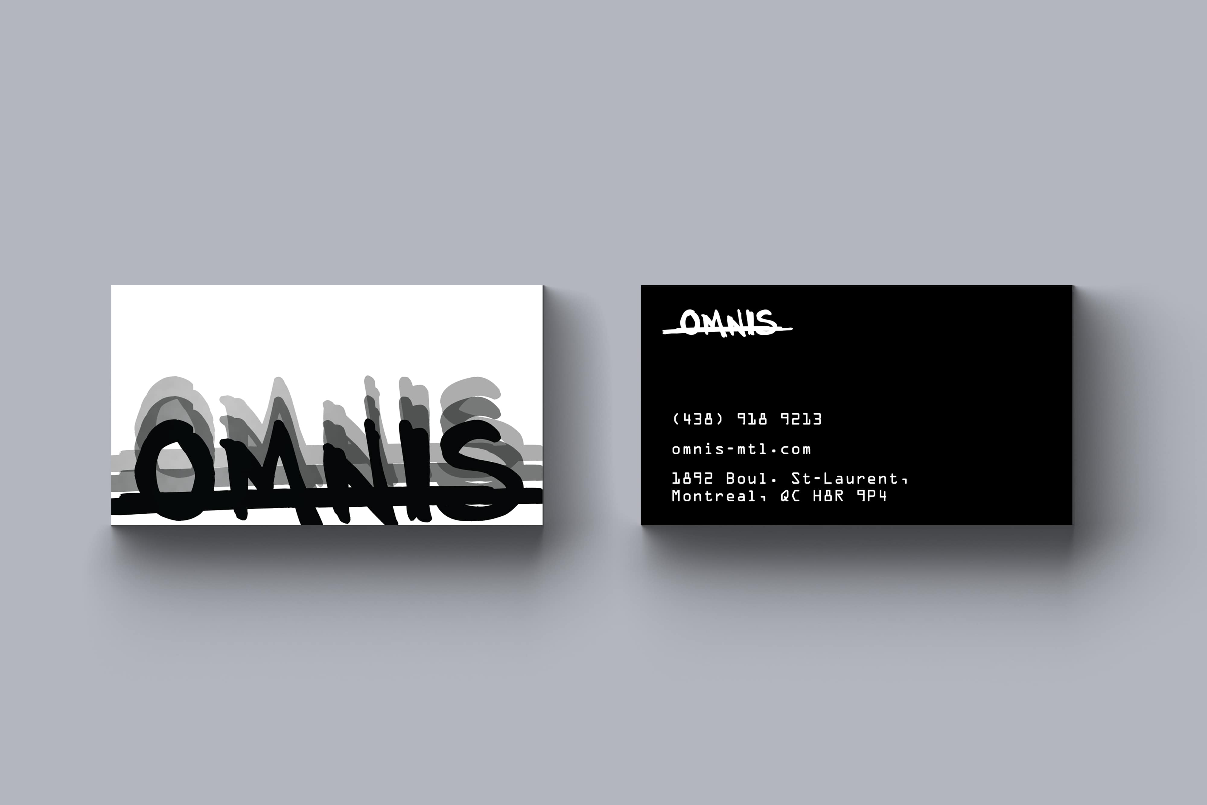 Business card for the Omnis brand identity