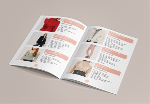 Inner pages of a catalog designed for Topshop
