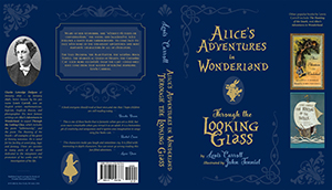 Alice in Wonderland dust jacket made with vector elements and text