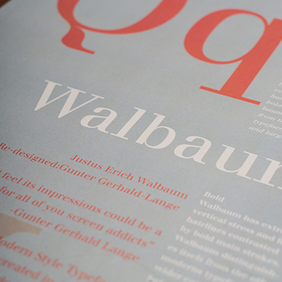 Close Up of the Typography Walbaum