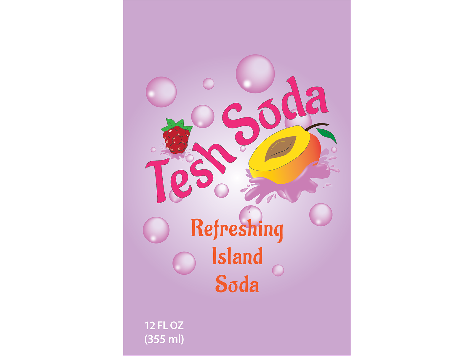 TeshSoda, Can, Island, Drink, Bottle, Branding, Design, New, Scratch, Fruit, Themed, Flavour, Logo, designer, Creation, Apricot, Raspberry, Mix, Project