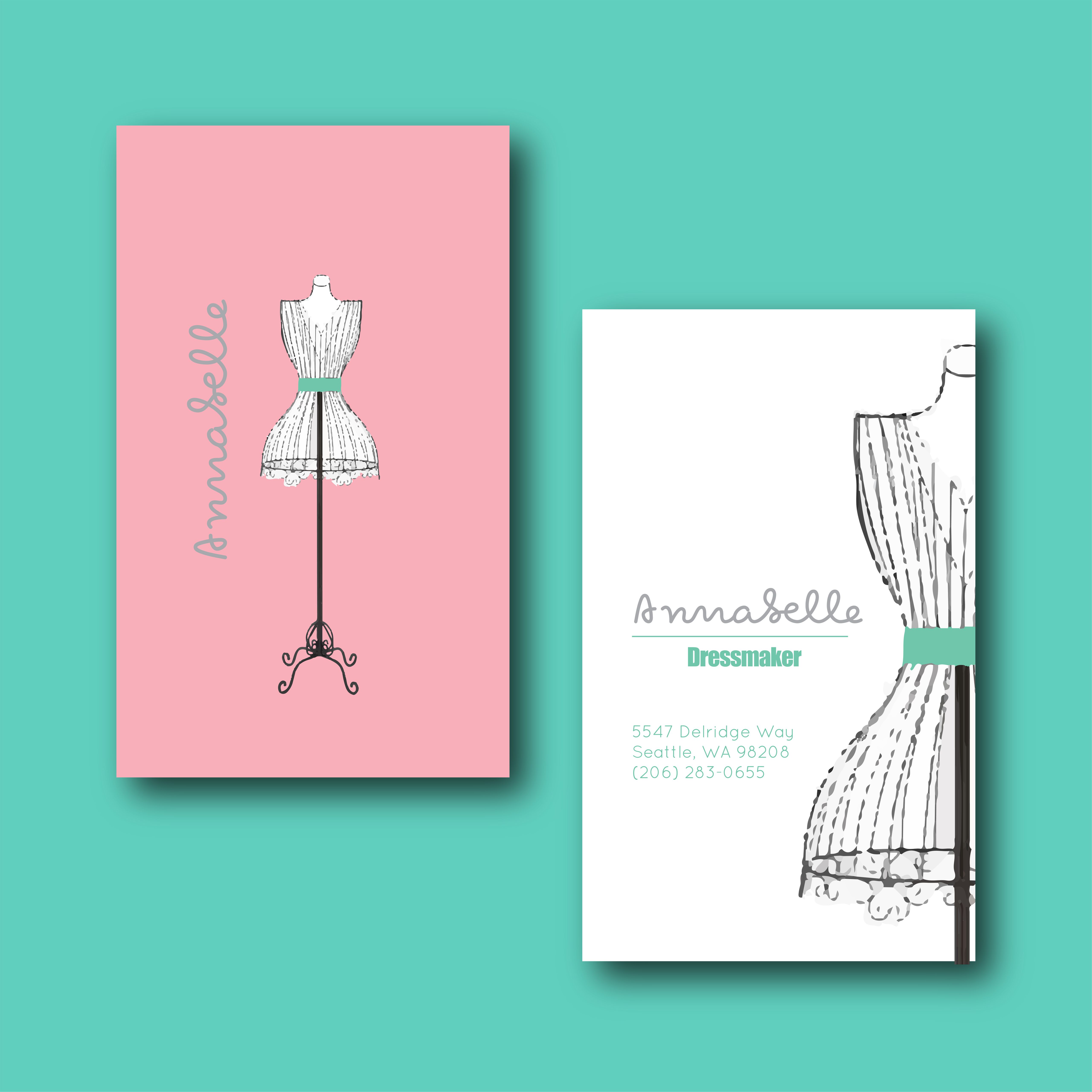 Business Card for Annabelle - Dressmaker Professional