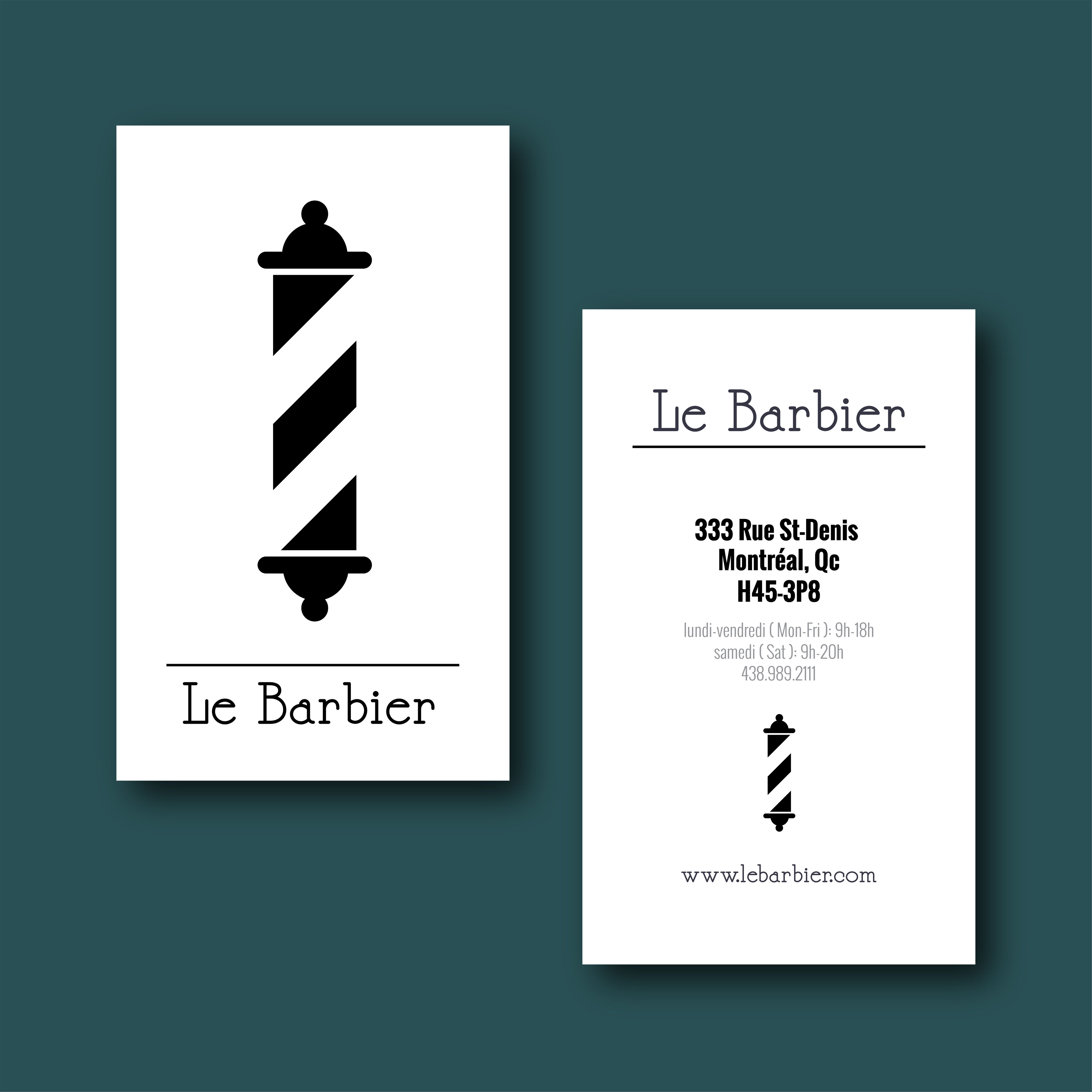 Business Card for Le Barbier - Barber Shop
