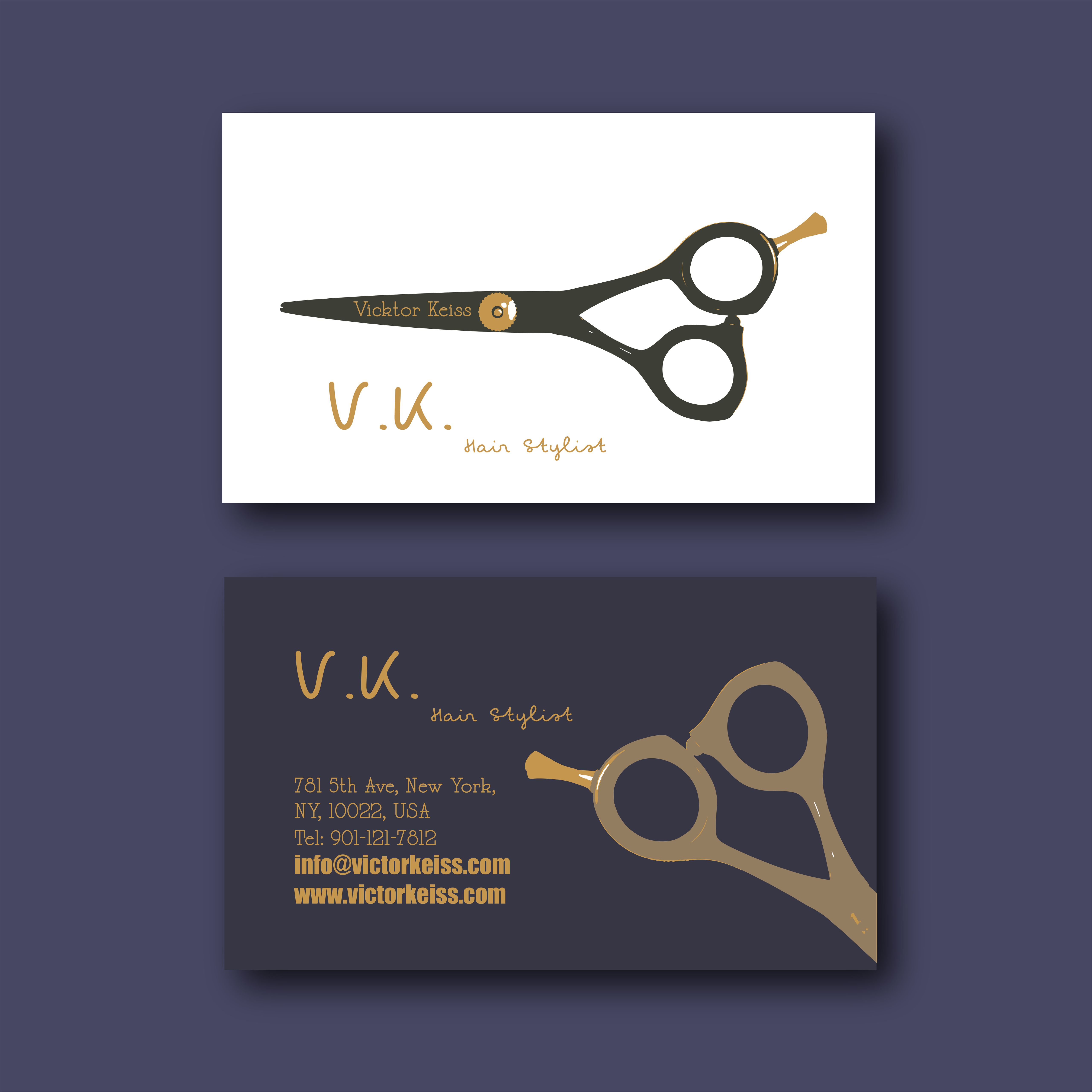 Business Card for Victor Keiss - Hair Stylist Professional