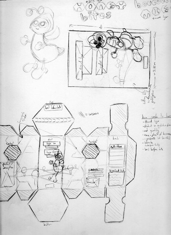 honey clusters concept sketch 2