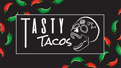 tasty tacos business card back