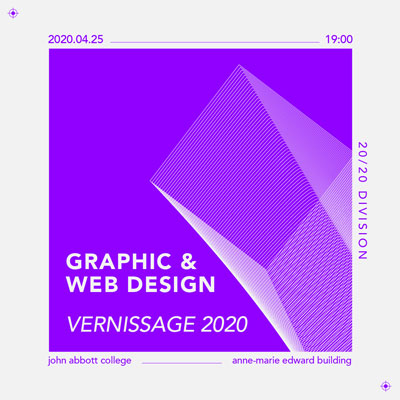 instagram post ad created for the 2020 john abbott graphic and web design vernissage