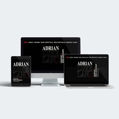 adrian lan's personal web site, includes portfolio, contact page, resume