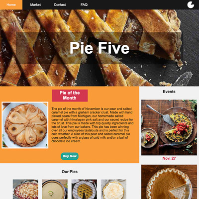 Pie Five website