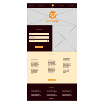 Mockup Web Site Design for bar orange's website, designed by adrian lan in sketch