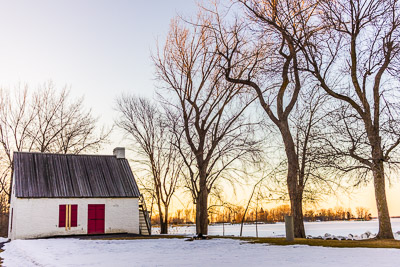 A house and some trees during the winter