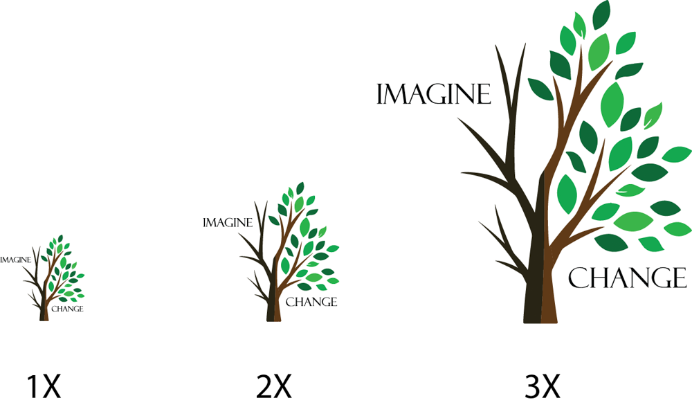 Imagine change logo collage