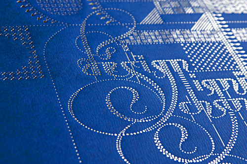 Blue paper typography