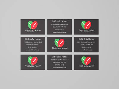 caffe della nonna restaurant business card