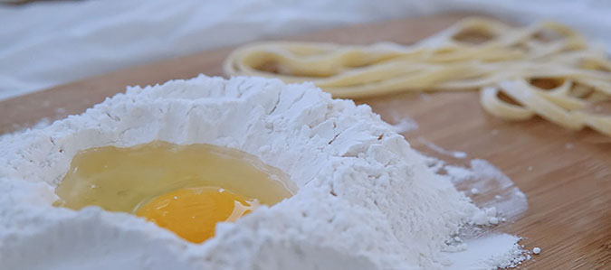 flour and egg mixture that makes pasta