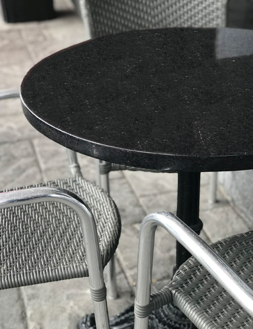 Outside cafe tables