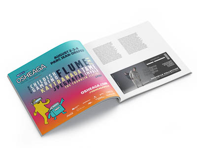 Printed Magazine Ads in a square magazine