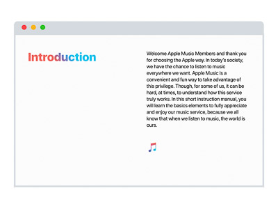 Electronic Introduction of the User's Guide for Apple Music