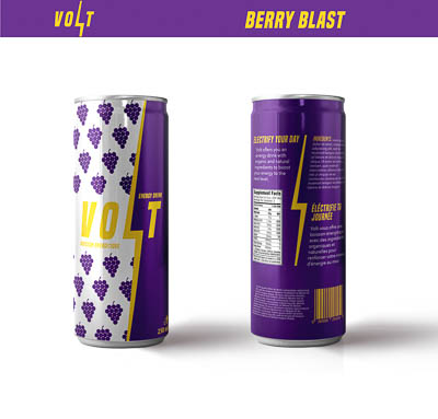 Packaging of the flavour Berry Blast.