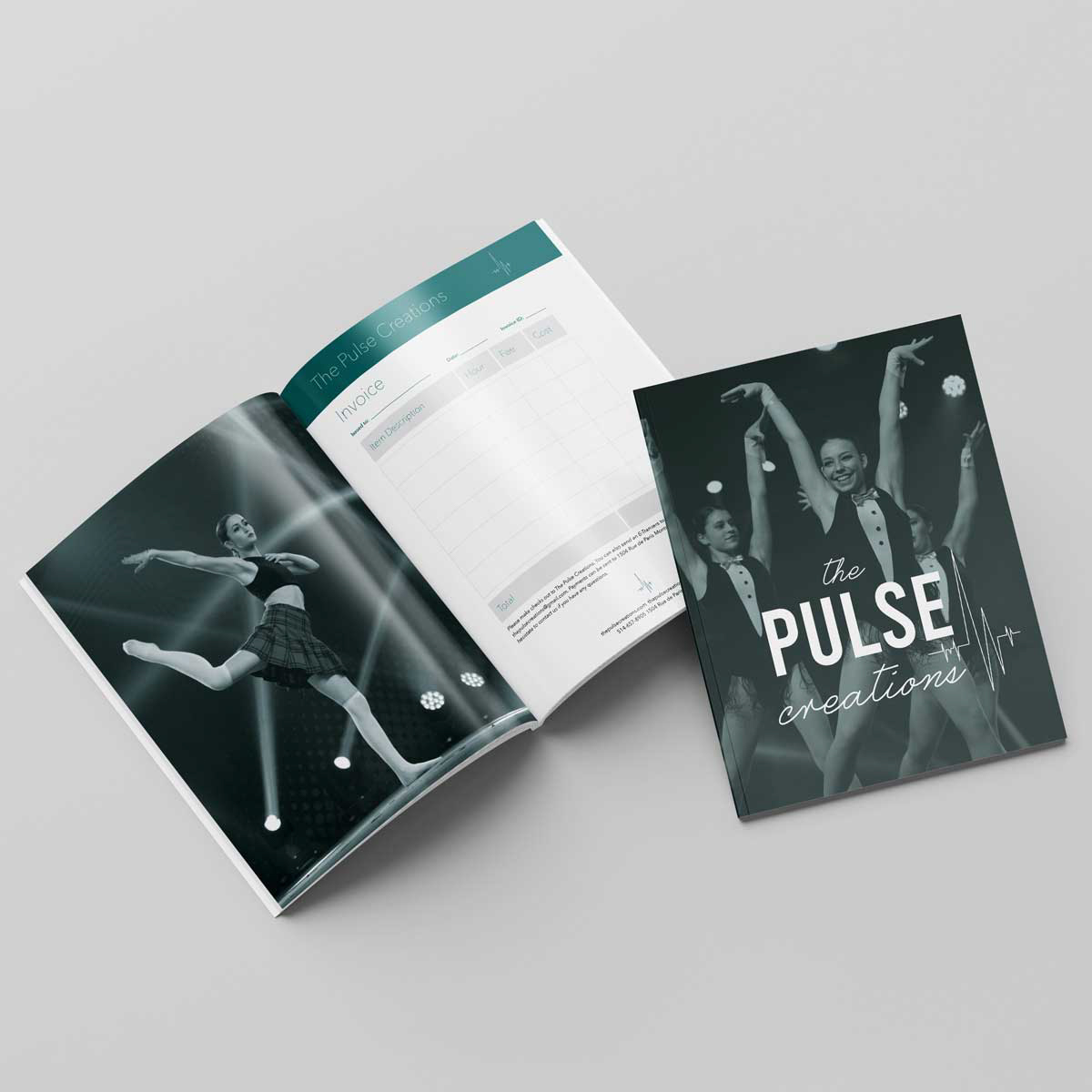 This is a brochure for The Pulse Creations