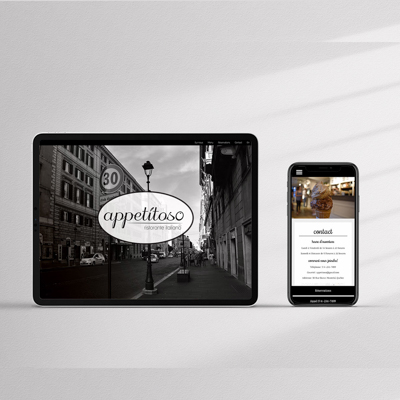 This is web design for an Italian Restaurant Appetitoso
