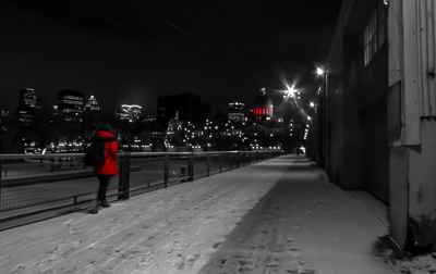 High resolution version of a night street photograph after retouching taken by Janelle Bryan