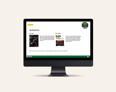A fictional Irish pub website designed by Janelle Bryan for Design II class in 2019