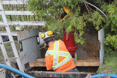 Montreal Construction worker hard at work