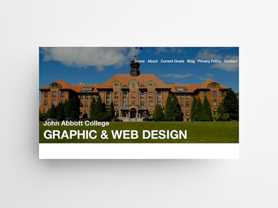 Website design for Graphic and Web Design at John Abbott College