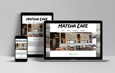 Website design and layout for Matcha Cafe Montreal