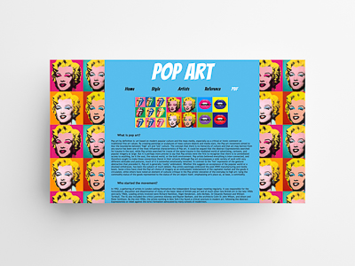 Website to educate the public about the pop art technique