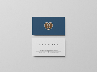 Business card design for The 15th Cafe.