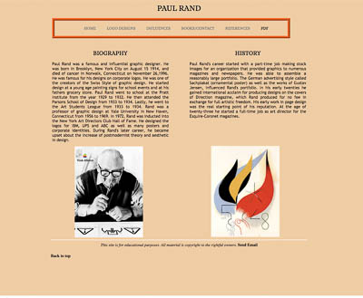 Website I designed about Paul Rand