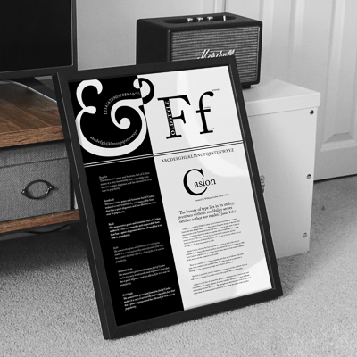 A poster created to showcase Adobe Caslon