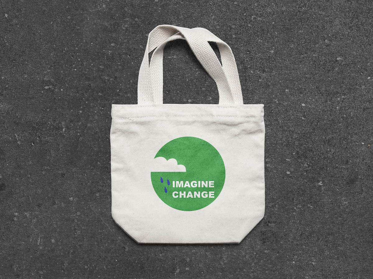 imagine change logo on a canvas bag