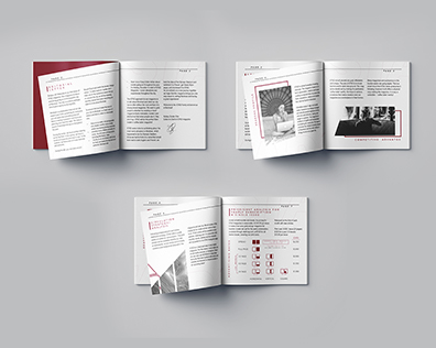 Media Kit spreads, the top left contains team bios and roles, top right contains reader profiles and competitive advantages, and the bottom spread contains circulation strategy and pricing.