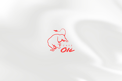 advertising material 2 thumbnail of red Cafe Ole logo superimposed on white cloth