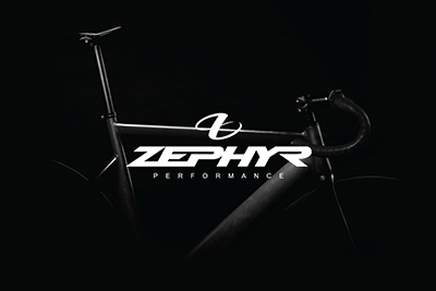 White Zephyr Performance logo superimposed on black bicycle