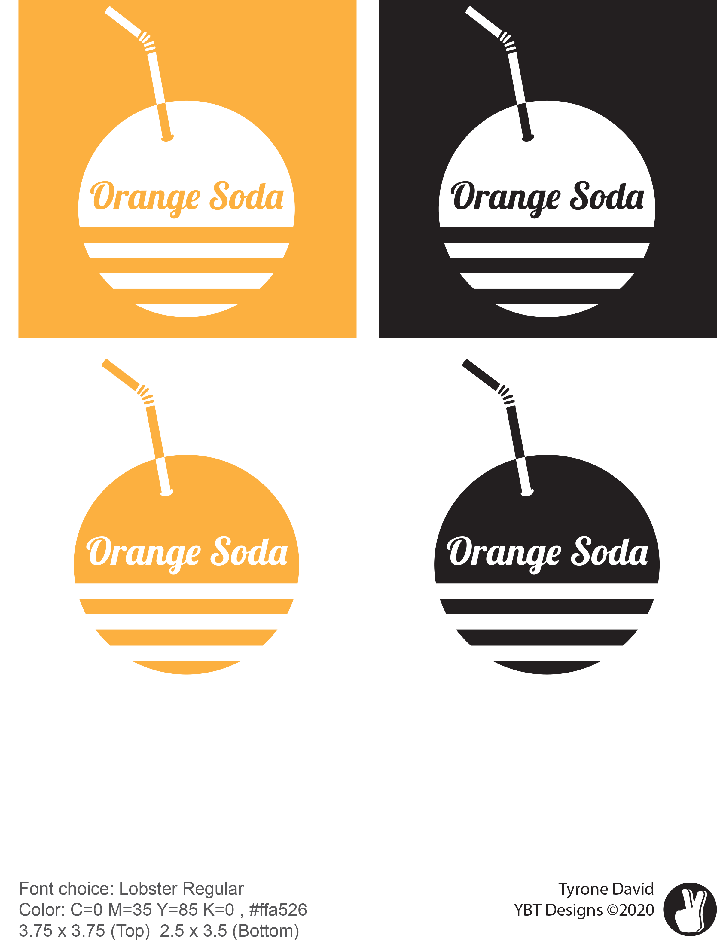 The logo collage for Orange Soda