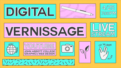 bright-coloured facebook event banner for vernissage