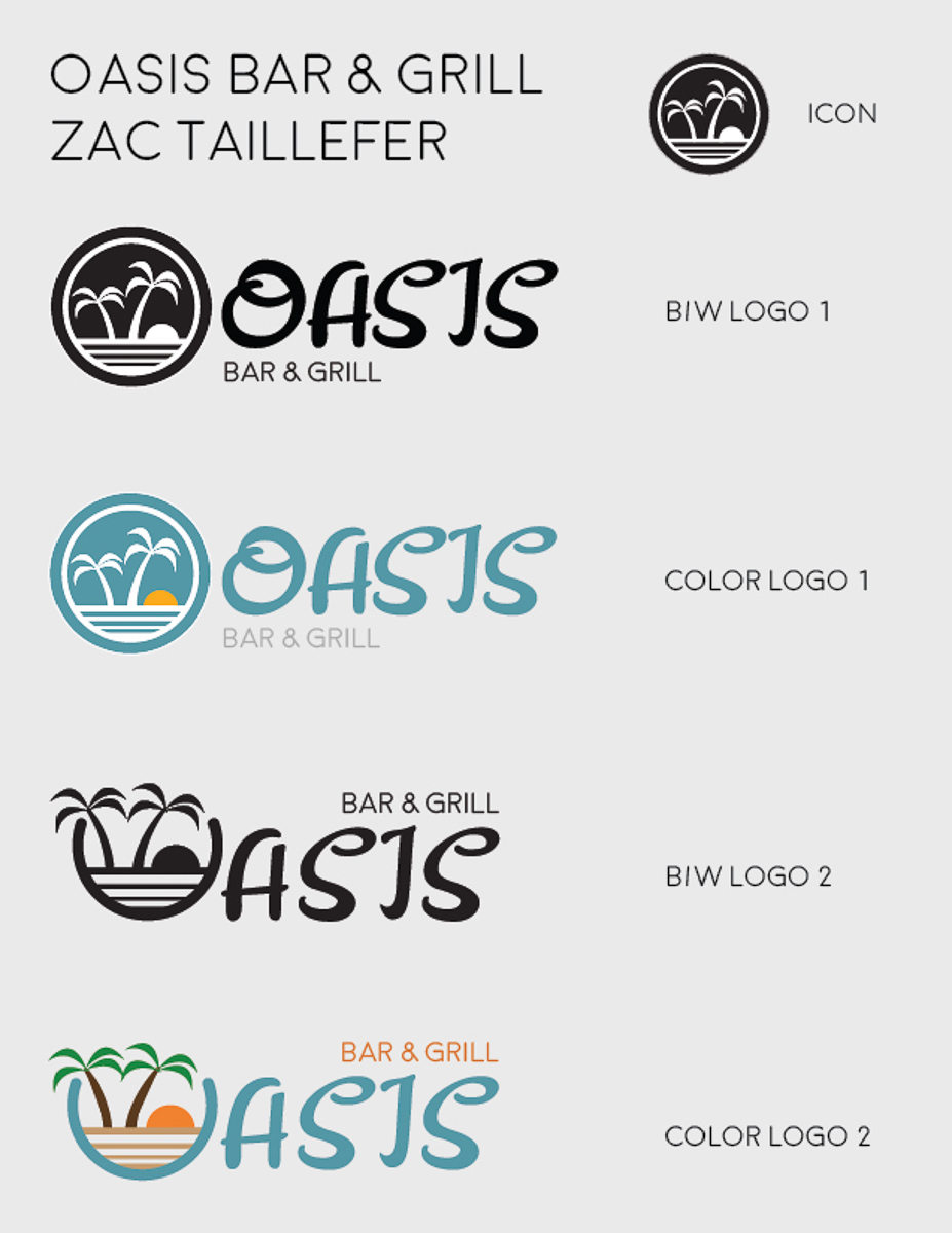 Logo collage for fake bar Oasis