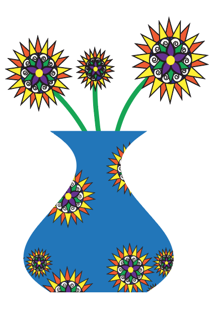 Flower vase using the pattern created  in Illustrator