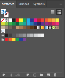 The swatches panel in Adobe Illustrator with a new pattern swatch 